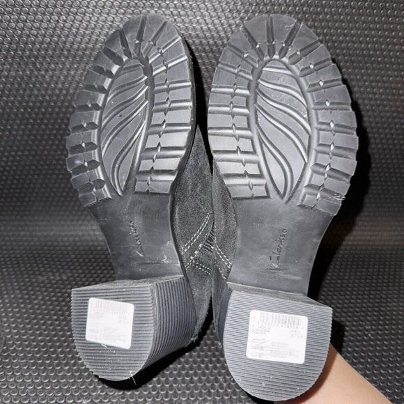 Clarks Leda Up Heeled Ankle Boots Black Suede Comfort Shoes Womens Size 7.5 - Picture 7 of 8